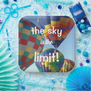 Colorful Hot Air Balloons "The Sky is the Limit!" Paper Plates