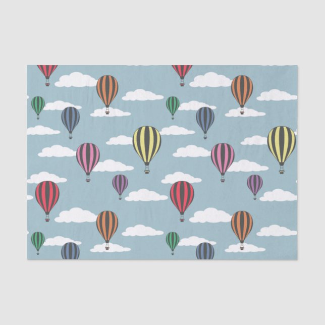 Colorful hot air balloons tissue paper (Front)