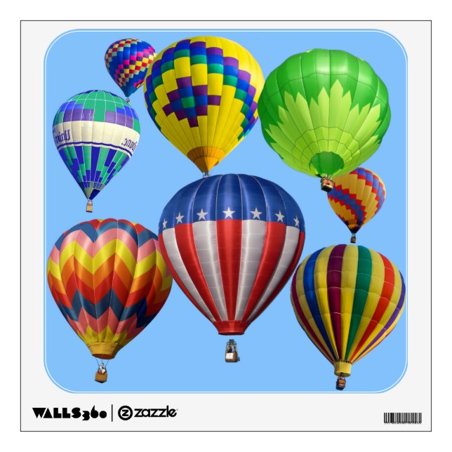 Colorful Hot Air Balloons Wall Sticker (Front)