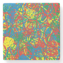 Colorful hot mess blast multi color splash marble