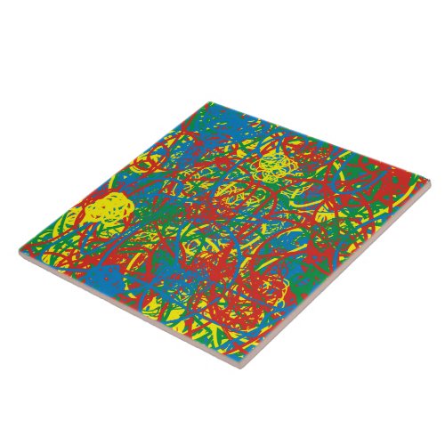 Colorful hot mess blast multi color splash rainbow ceramic tile