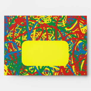 Colorful hot mess blast multi color splash rainbow envelope