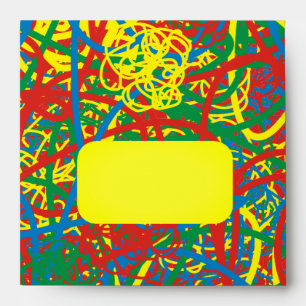 Colorful hot mess blast multi color splash rainbow envelope