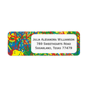 Colorful hot mess blast multi color splash rainbow label