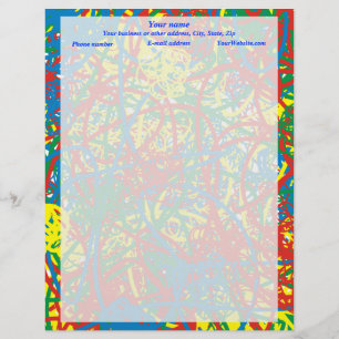 Colorful hot mess blast multi color splash rainbow letterhead