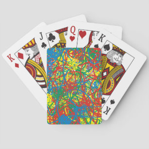 Colorful hot mess blast multi color splash rainbow poker cards