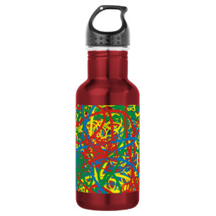 Colorful hot mess blast multi color splash rainbow water bottle