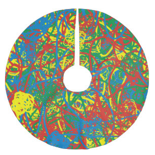 Colorful hot mess Christmas color splash rainbow Brushed Polyester Tree Skirt