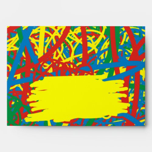 Colorful Hot Mess Multi Color Scribbles Rainbow  E Envelope