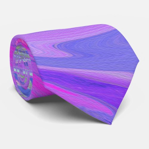 Colorful Hot Pink and Purple Boho Hippie Swirl Neck Tie