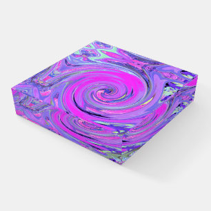 Colorful Hot Pink and Purple Boho Hippie Swirl Paperweight