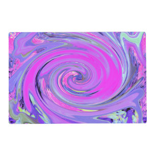 Colorful Hot Pink and Purple Boho Hippie Swirl Placemat