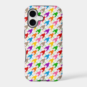 Colorful Houndstooth Pattern White iPhone 17 Case