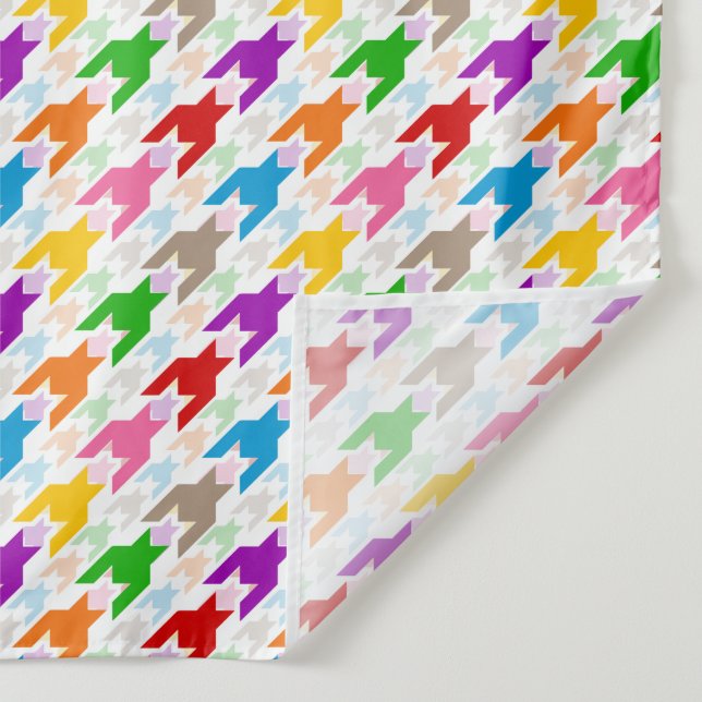 Colorful Houndstooth Pattern White  Tapestry (Detail)