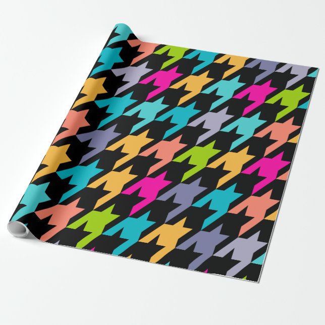 Colorful Houndstooth Seamless Pattern 2 Wrapping P Paper (Unrolled)