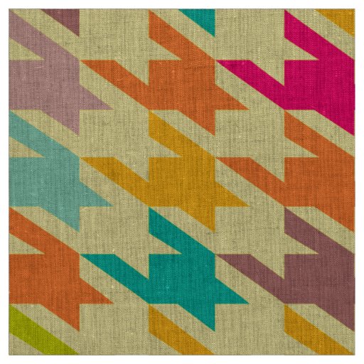 Colorful Houndstooth Seamless Pattern Fabric