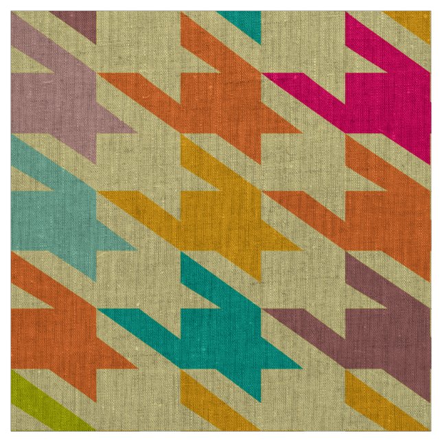 Colorful Houndstooth Seamless Pattern Fabric (Swatch)