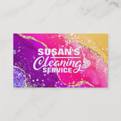 Colorful House Cleaning Business Cards