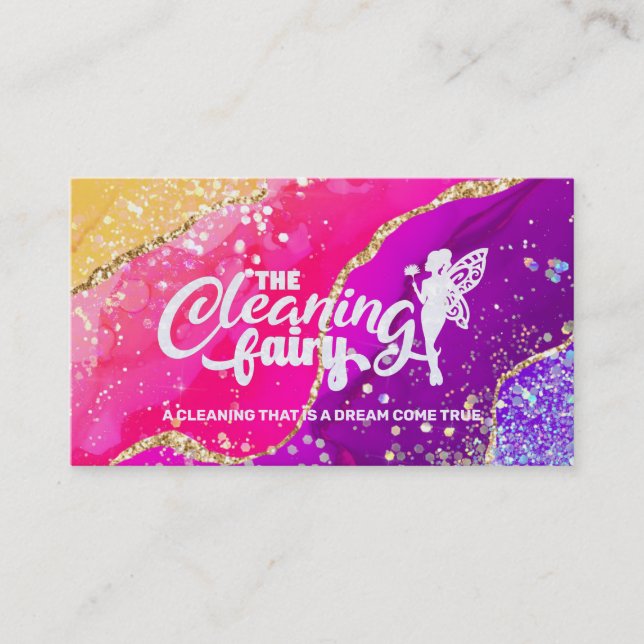 Colorful House Cleaning Business Cards (Front)