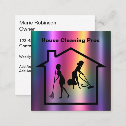 Colorful House Cleaning Services Business Card