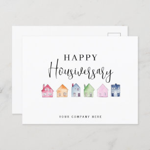 Colorful House Happy Housiversary Real Estate Postcard