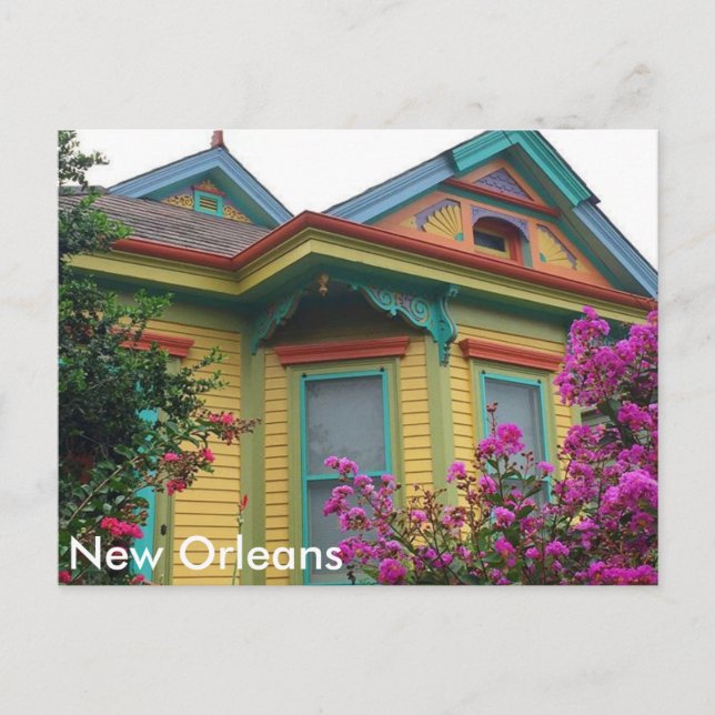 Colorful House in New Orleans Postcard (Front)