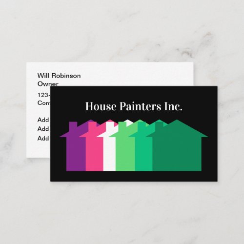 Colorful House Painter Unique Business Cards