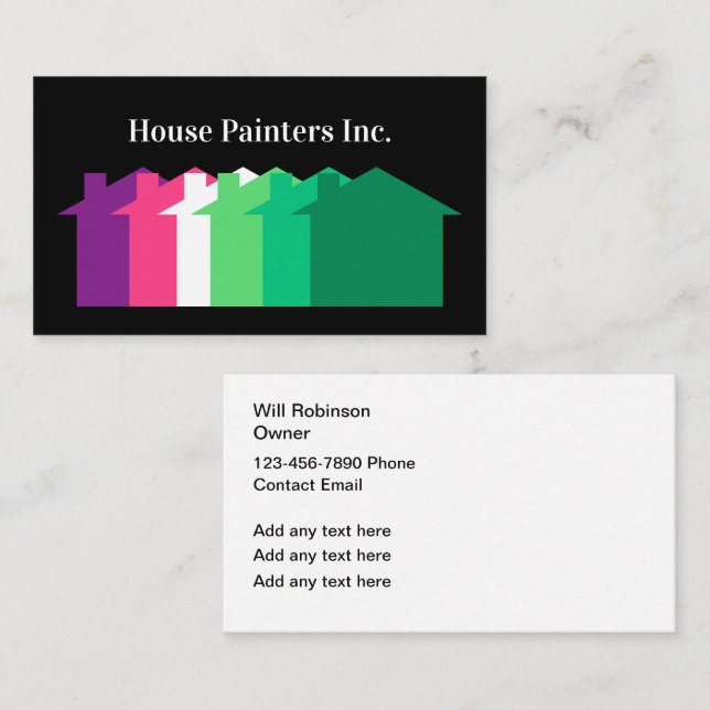 Colorful House Painter Unique Business Cards (Front/Back)