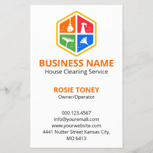 Colorful Housekeeping Service Logo QR Code Flyer