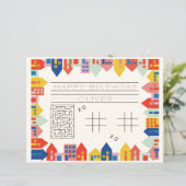 Colorful Houses Birthday Activity Placemat (Standing Front)