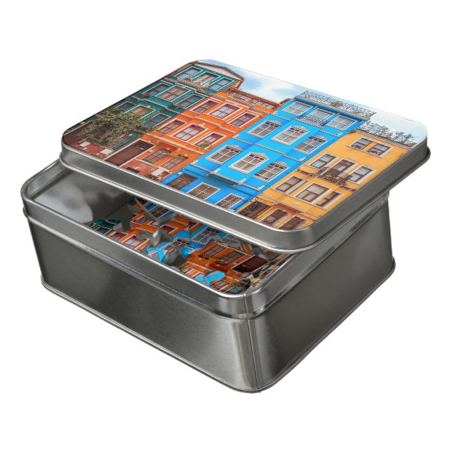 Colorful Houses Buildings Istanbul Turkey Travel Jigsaw Puzzle (Lid Open)