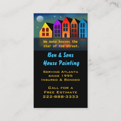 Customizable Colorful Houses Business Card