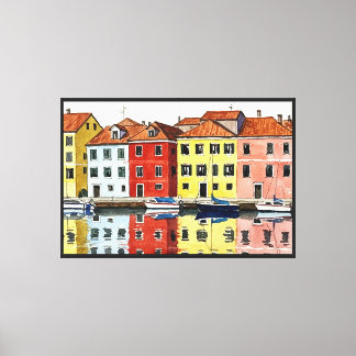 Colorful houses canvas print