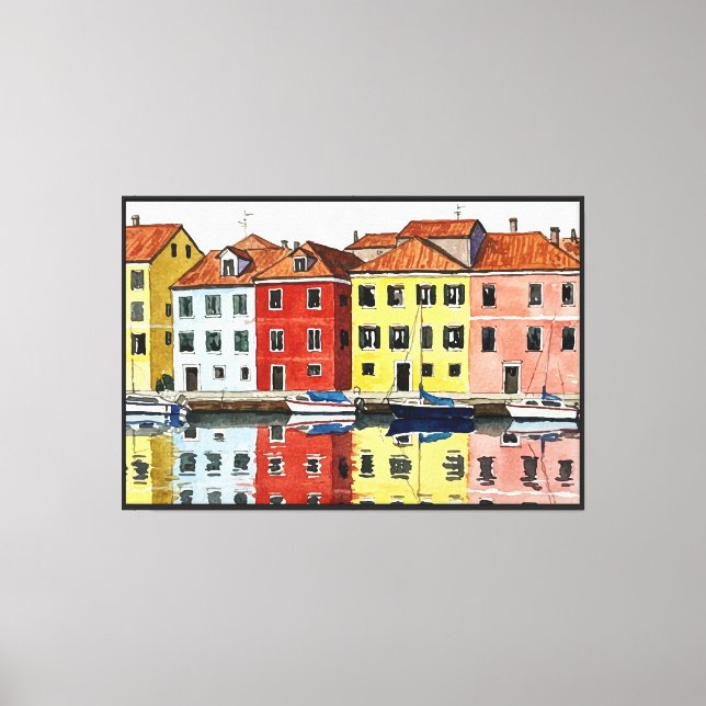 Colorful houses canvas print (Front)