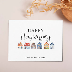 Colorful Houses Happy Housiversary Postcard