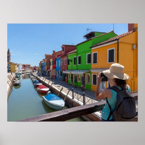 Colorful houses in Burano Poster