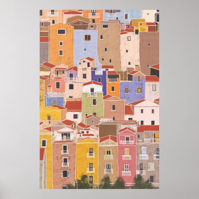 Colorful Houses in Italy Poster (Front)