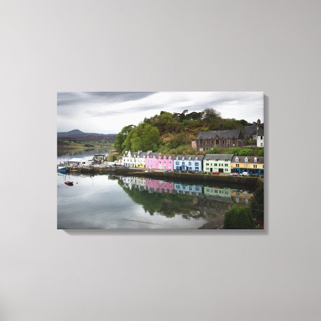 Colorful houses in Portree, Skye Canvas Print (Front)