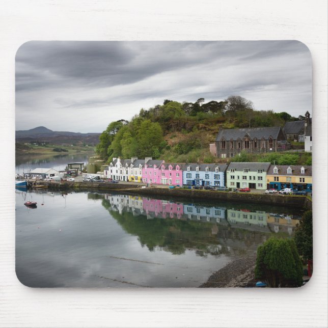 Colorful houses in Portree, Skye Mouse Pad (Front)