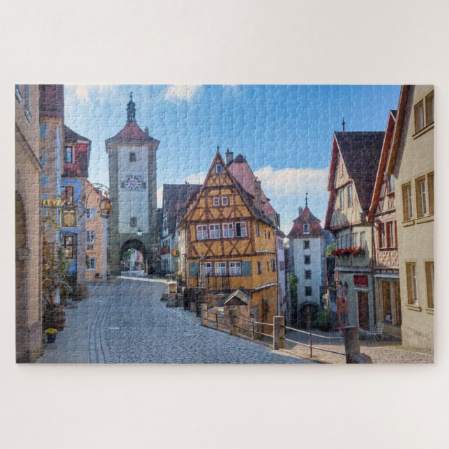Colorful houses in Rothenburg, Germany Jigsaw Puzzle (Horizontal)