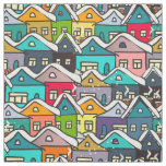 Colorful Houses In Winter Fabric