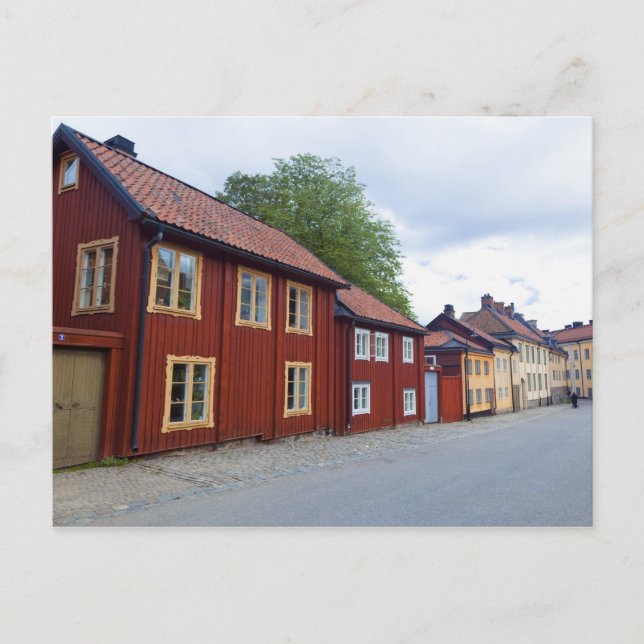 Colorful houses, Lotsgatan, SÃ¶dermalm, Stockholm Postcard (Front)