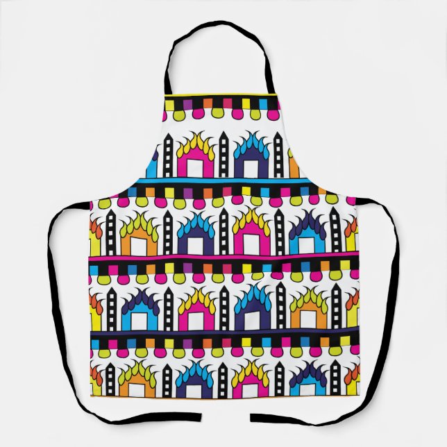 Colorful Houses Modern  Apron (Front)