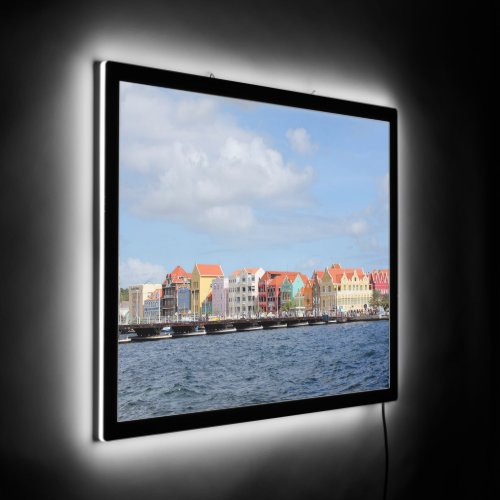 Colorful Houses of Willemstad Curacao LED Sign