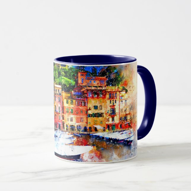 Colorful Houses on the Lake Mug (Front Right)
