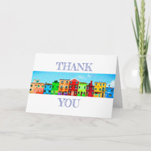 Colorful Houses   Realtor or Mortgage   Thank You Card