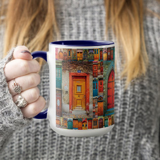 Colorful Housewarming Door Collage For Dad Travel Mug