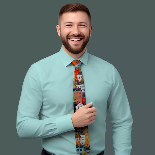 Colorful Housing Pattern Tie