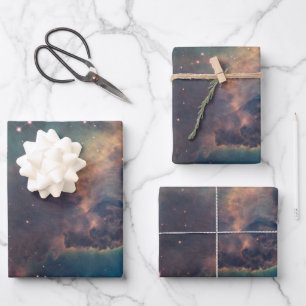 Colorful Hubble Space Telescope Carina Nebula Canv Wrapping Paper Sheets