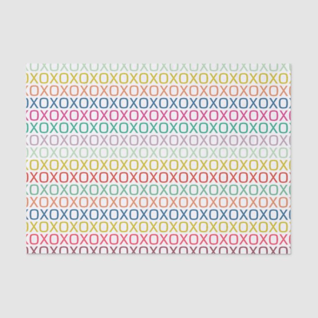 Colorful Hugs and Kisses Tissue Paper (Front)